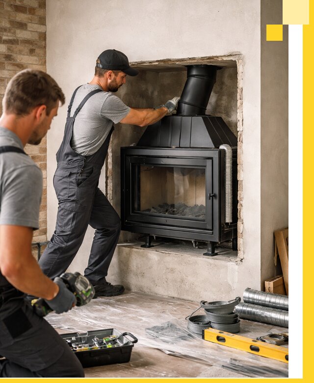 Установка каминных топок в Лиски: монтаж, подключение