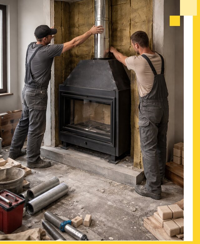 Изготовление и монтаж закрытых каминов в Лиски под ключ