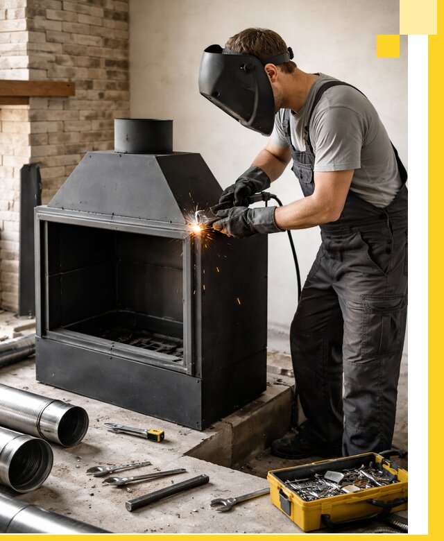 Продажа и установка металлических каминов в Лиски под ключ