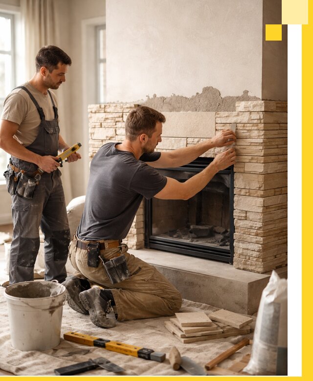 Установка и монтаж каминов для загородного дома в Лиски