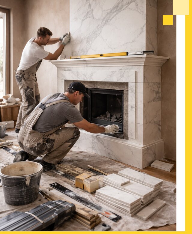 Отделка каминов в Лиски качественные облицовочные работы