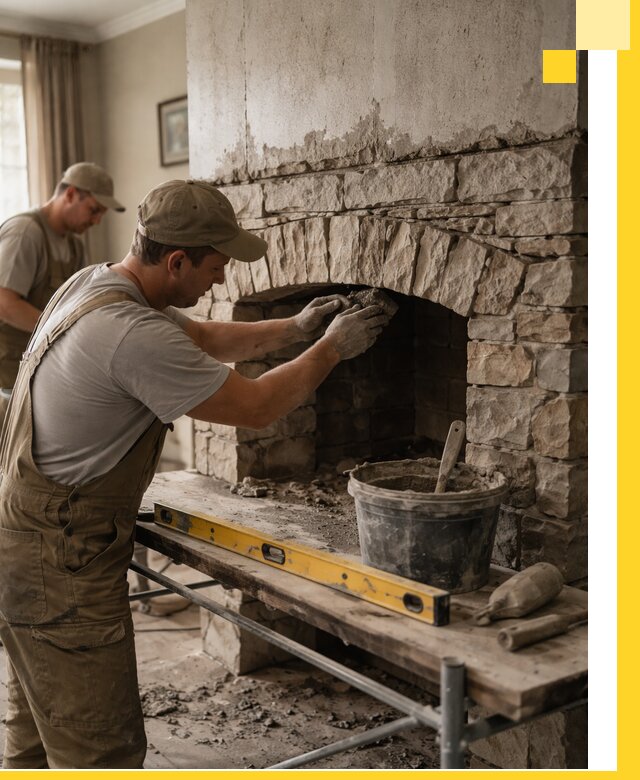 Изготовление каминов под ключ в Лиски, монтаж и отделка