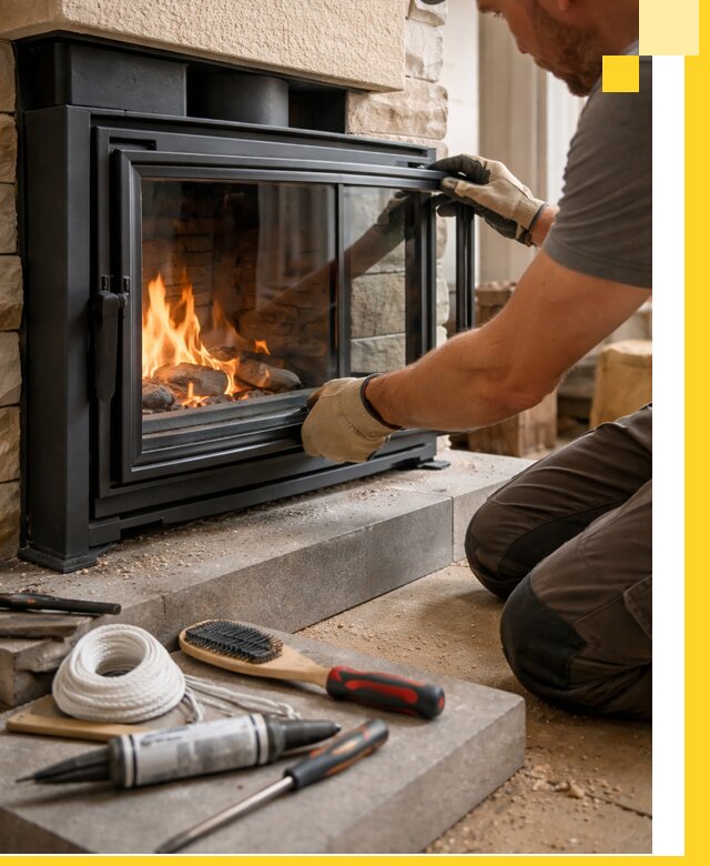 Производство, монтаж и доставка каминов со стеклом в Лиски