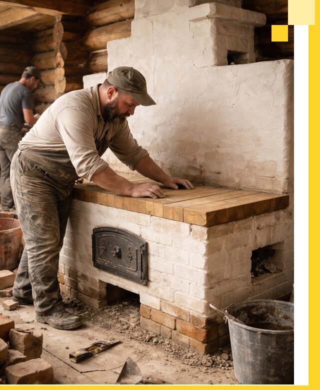 Проектирование и установка русской печи с лежанкой в Лиски