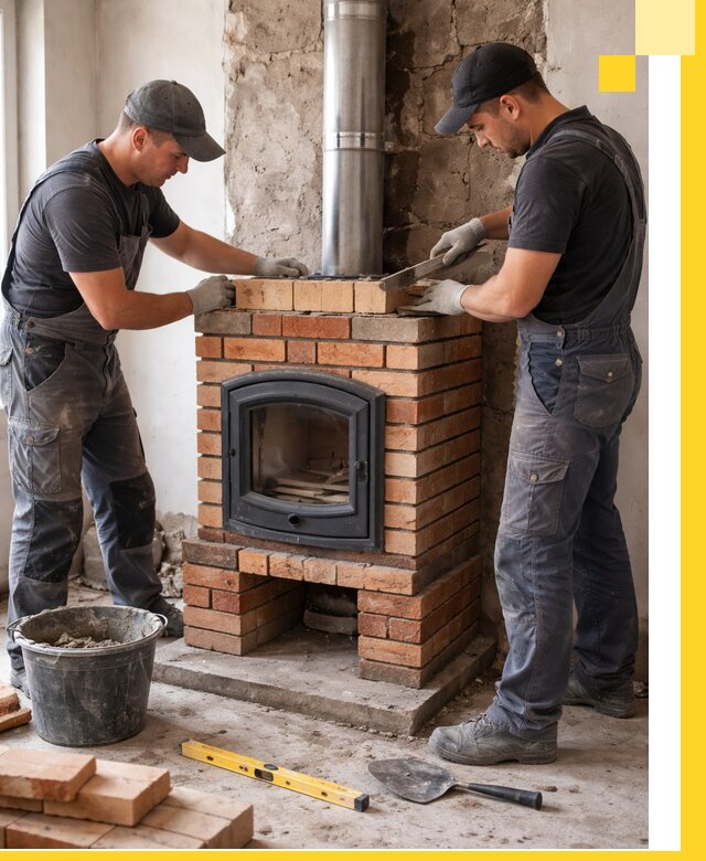 Монтаж печи камина под ключ в Лиски с гарантией и пусконаладкой