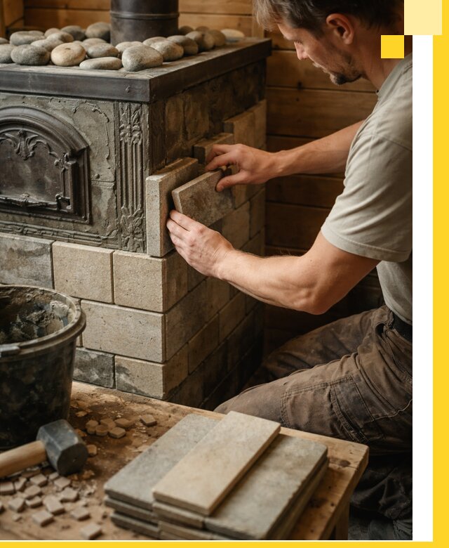 Облицовка банных печей в Лиски профессиональная отделка