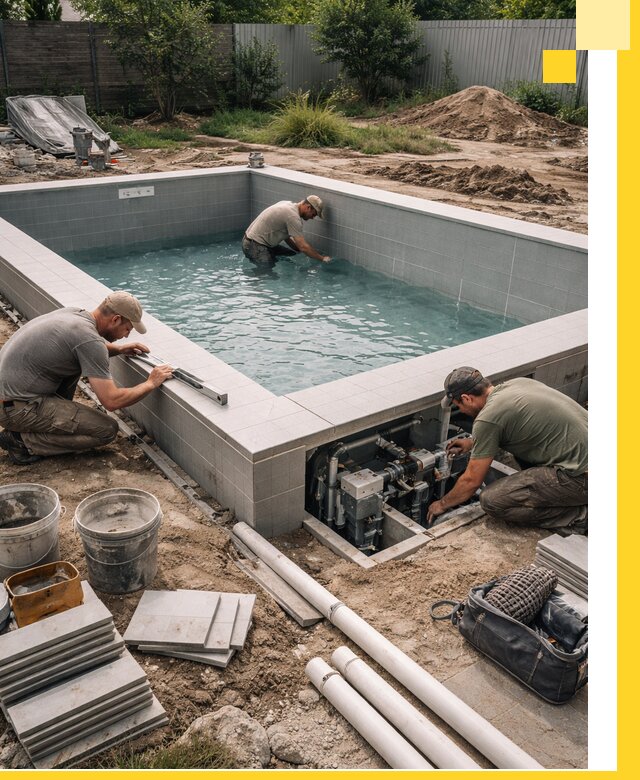 Строительство и монтаж бассейнов для дачи под ключ в Лиски