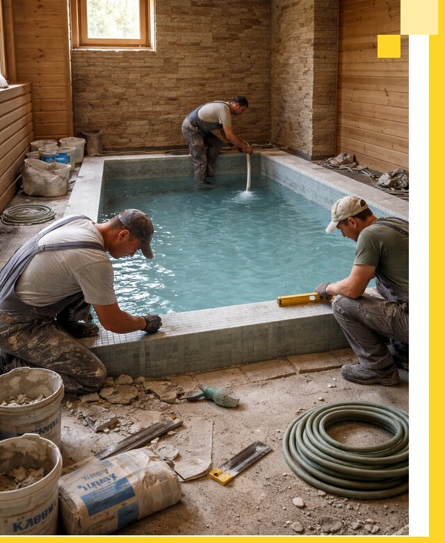 Проектирование и строительство бассейнов для бани в Лиски