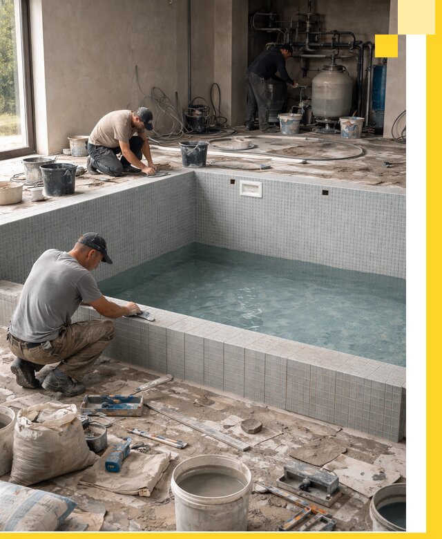 Строительство и монтаж бассейнов в помещении в Лиски