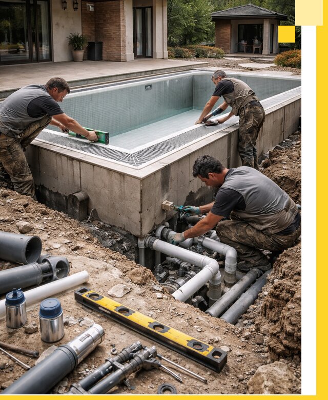 Строительство переливных бассейнов в Лиски под ключ