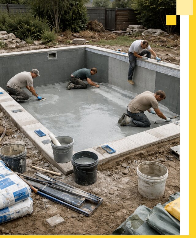 Изготовление и монтаж чаши бассейна под ключ в Лиски