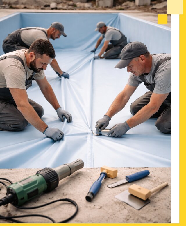 ПВХ пленка для бассейнов с монтажом и гарантией в Лиски