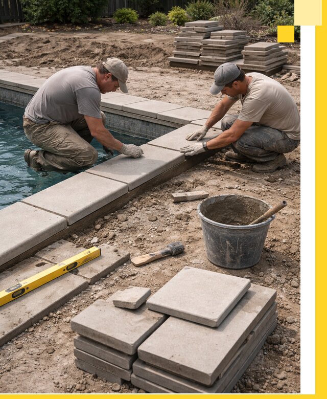 Установка и изготовление копингового камня для бассейнов в Лиски