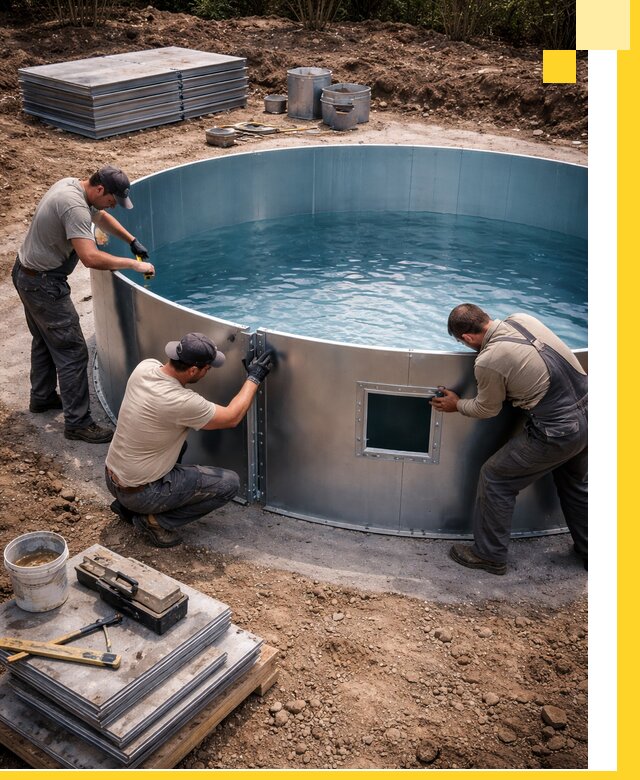 Круглые бассейны под ключ в Лиски проектирование и монтаж