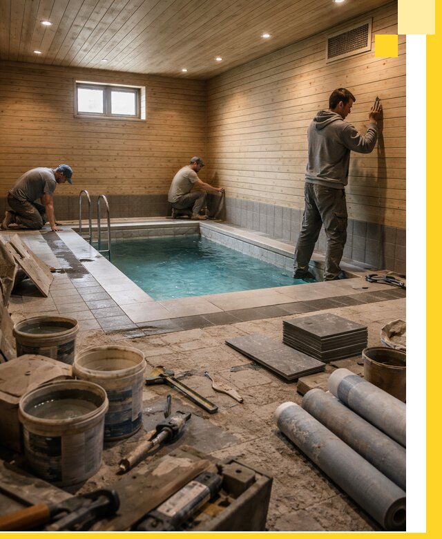 Строительство бани с бассейном и сауной под ключ в Лиски