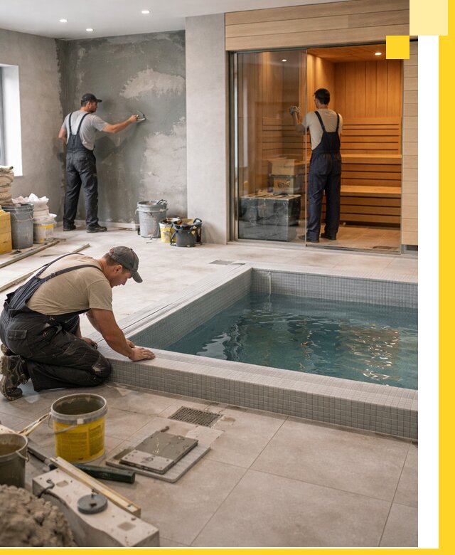 Проектирование и строительство сауны с бассейном в Лиски