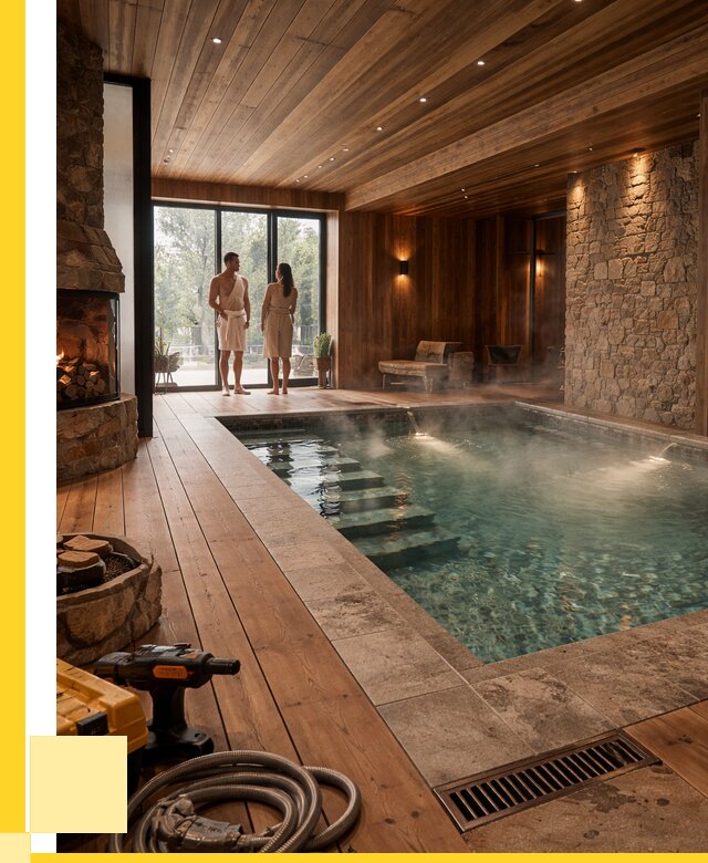 Проекты бань с бассейном под ключ в Лиски от 82058 р., ЭриданЛск