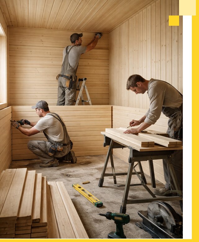 Обшивка саун в Лиски из натуральной древесины под ключ