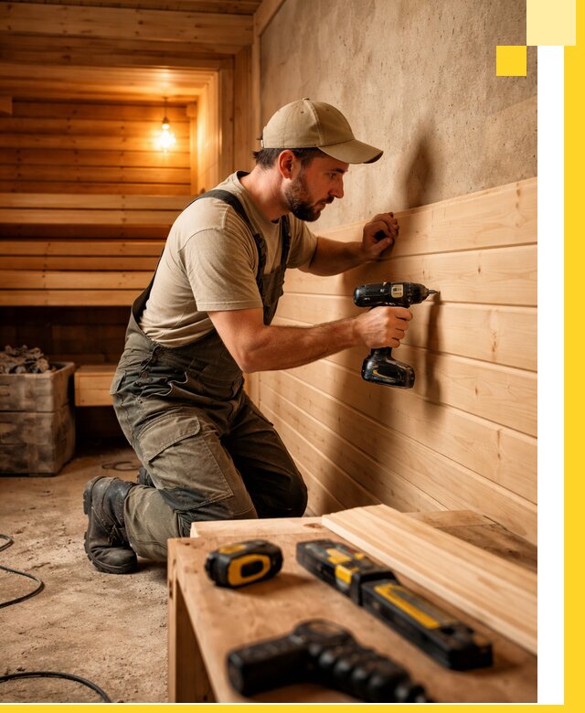 Профессиональная внутренняя отделка бани в Лиски под ключ