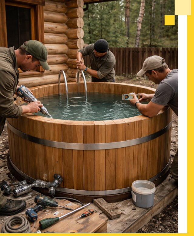 Строительство бань с купелью под ключ и отделкой в Лиски