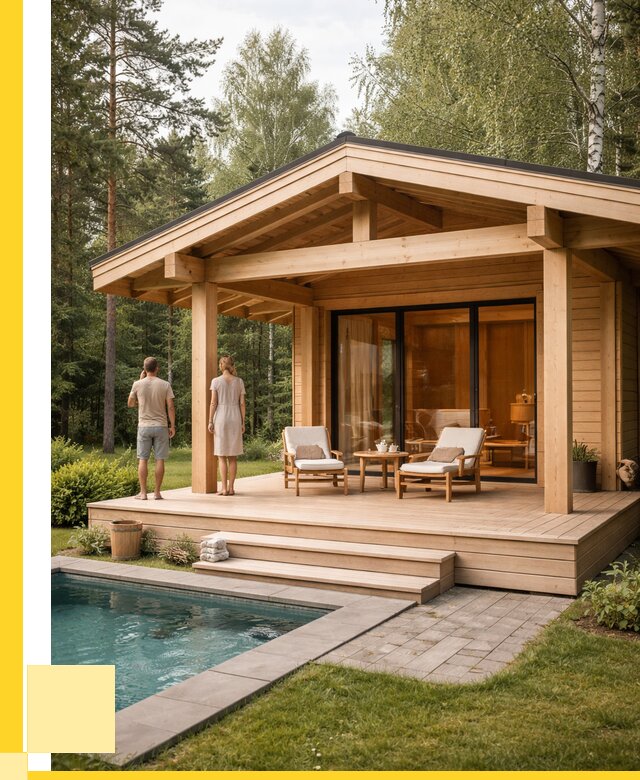 Бани с террасой под ключ в Лиски от 656460 р. | ЭриданЛск