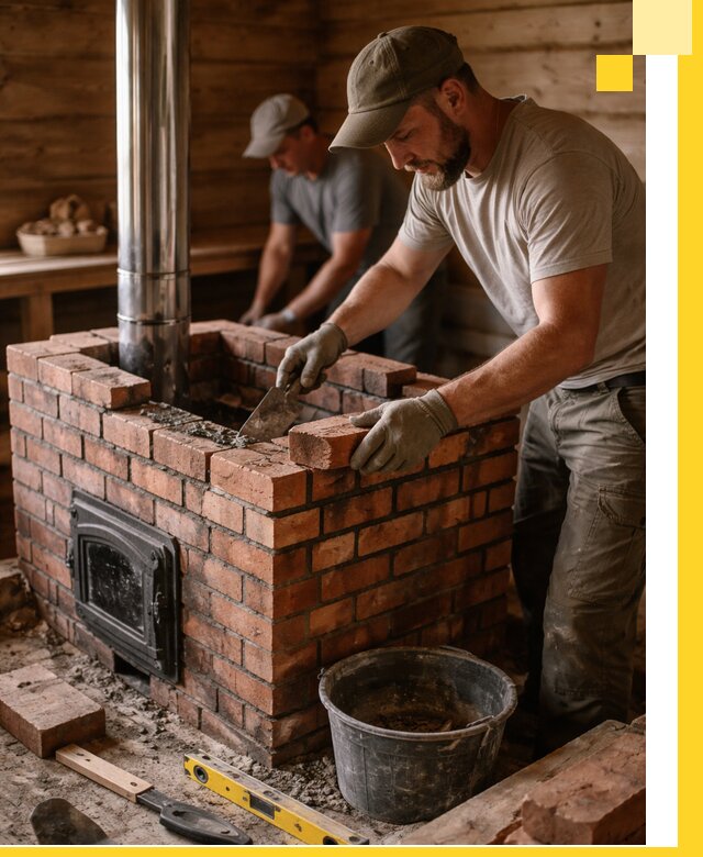 Кирпичные печи для бани под ключ в Лиски, проект и монтаж