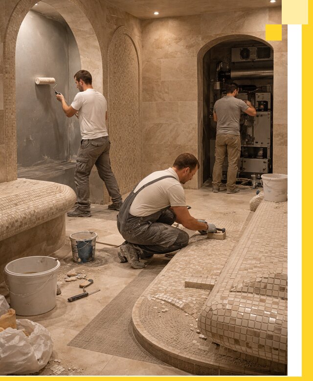 Строительство бани с хамамом и бассейном под ключ в Лиски