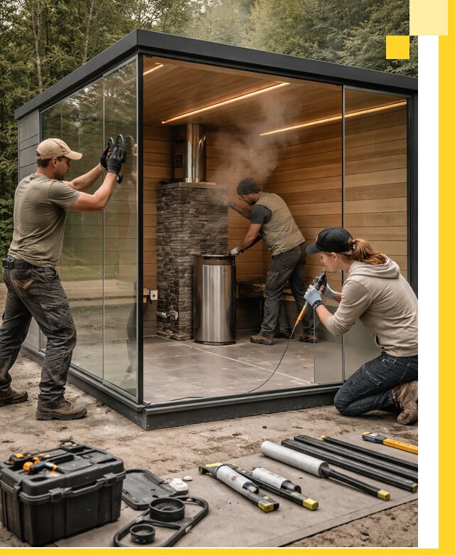 Проектирование и строительство стеклянных бань в Лиски