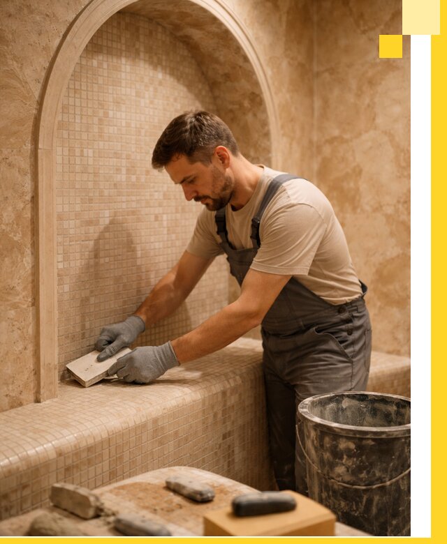 Профессиональная отделка хамамов с мозаикой под ключ в Лиски