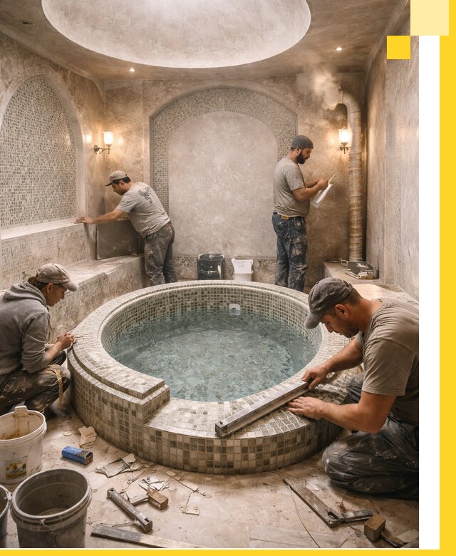 Профессиональное строительство хамама с бассейном в Лиски под ключ