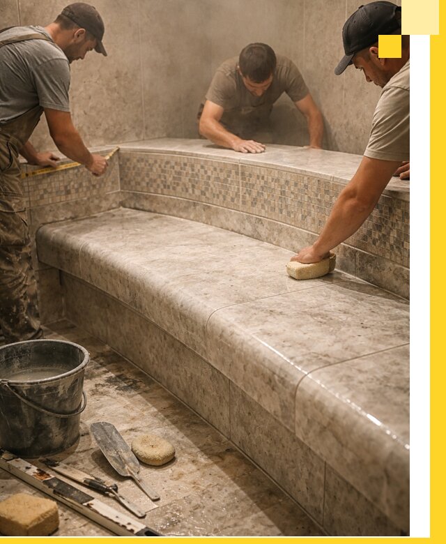 Изготовление и установка сидений для хамама в Лиски